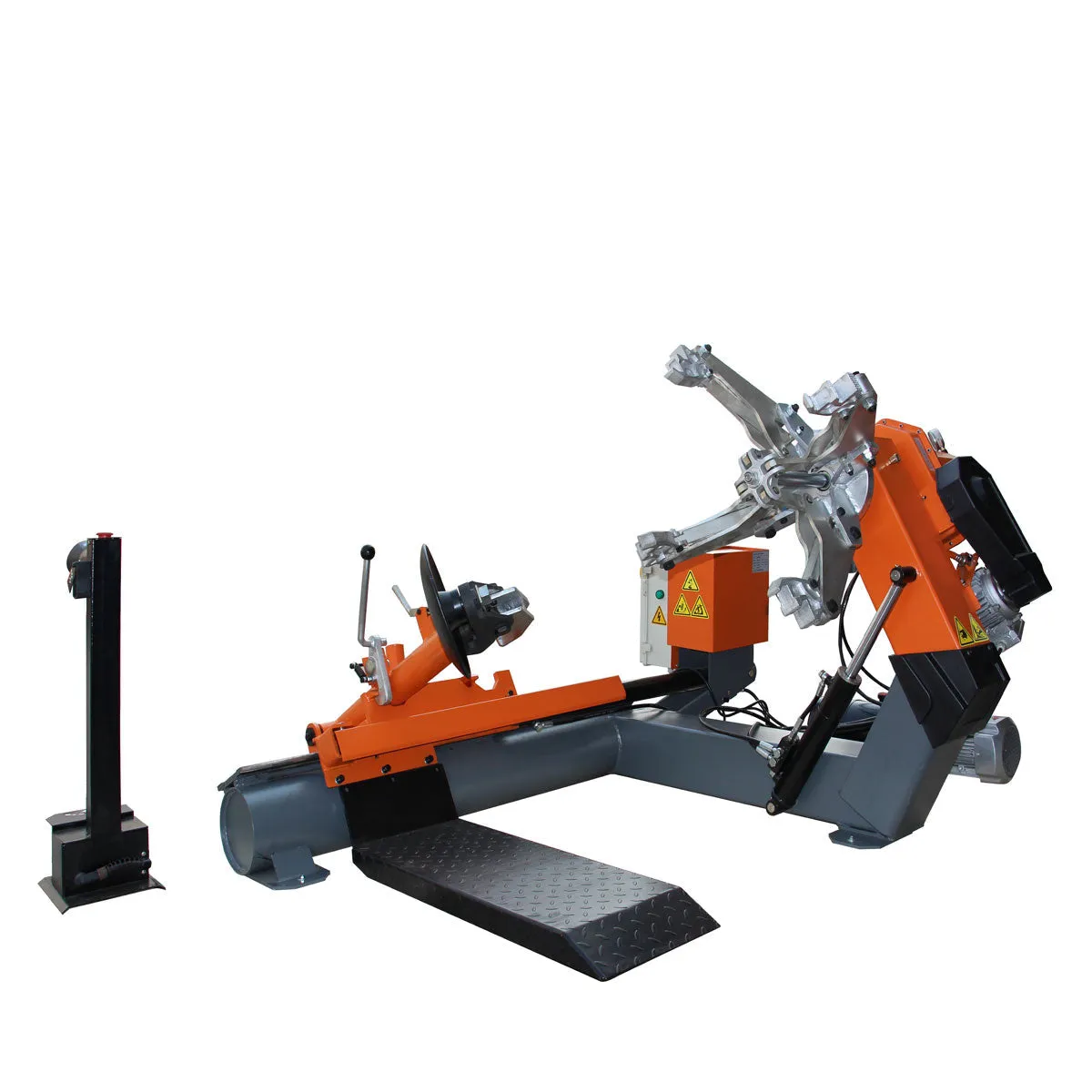 TMG Industrial 26” Heavy Duty Truck Tire Changer, 63” Tire Capacity, Bead Breaker w/Disk & Bead Hook, 3300 lb Weight Capacity, Portable Controls w/ Foot Pedal, CSA certified Motors, TMG-TTC26