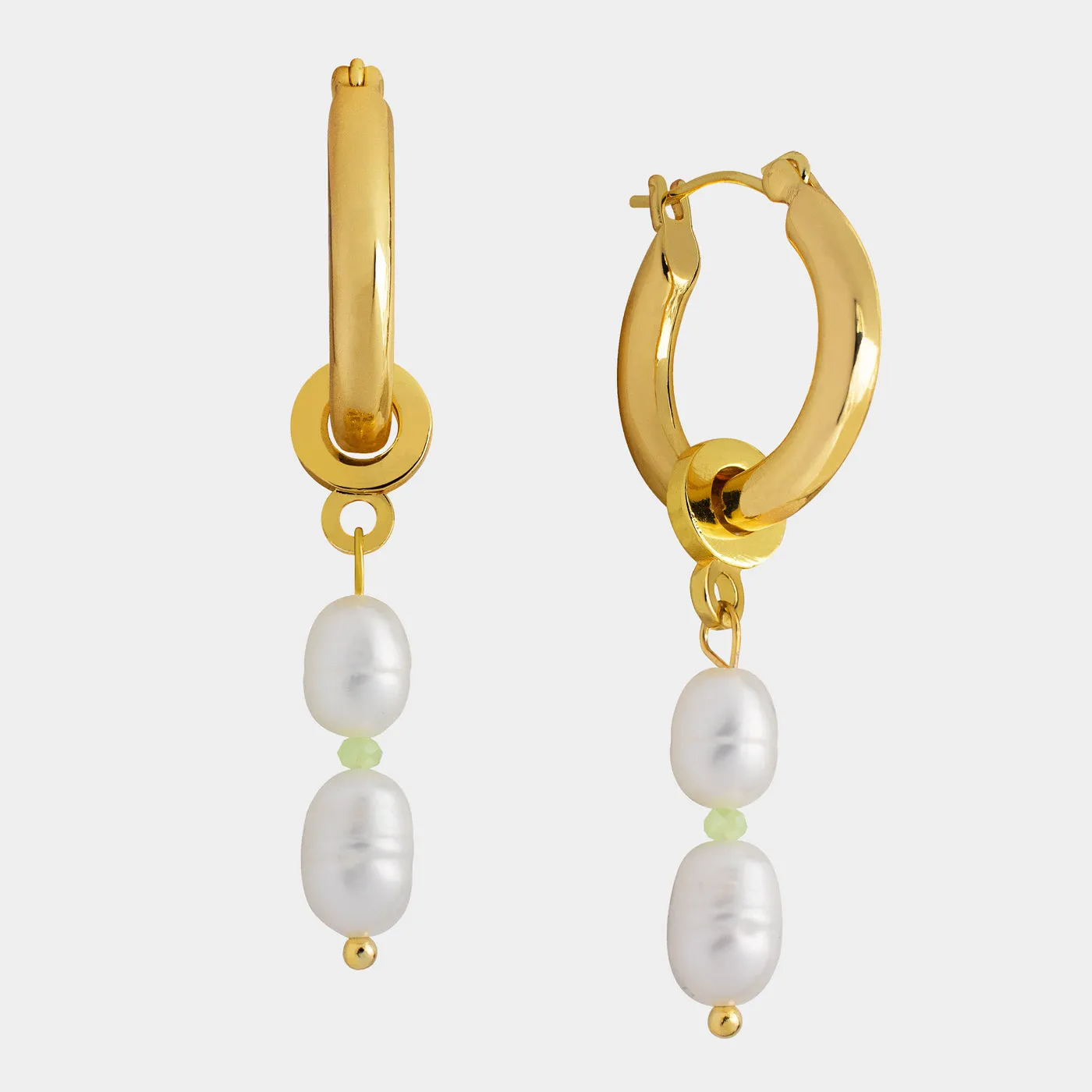 Twins Pearl Hoops