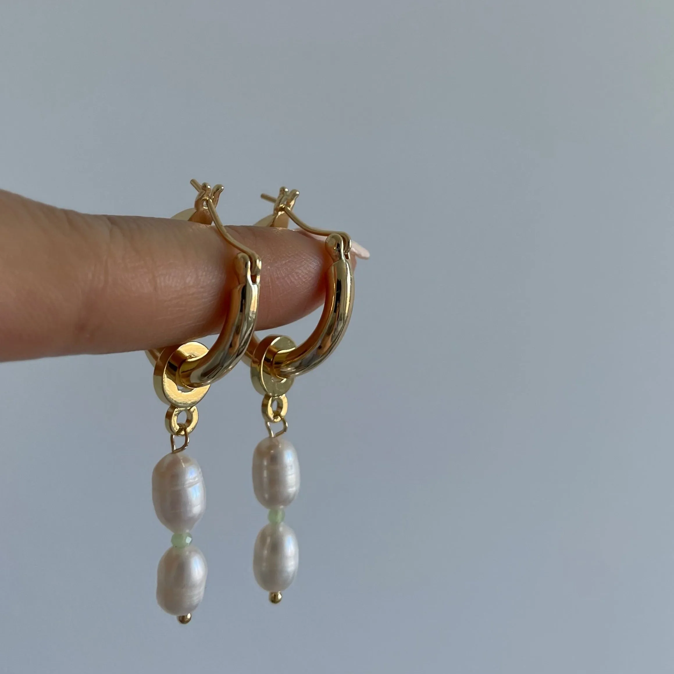 Twins Pearl Hoops